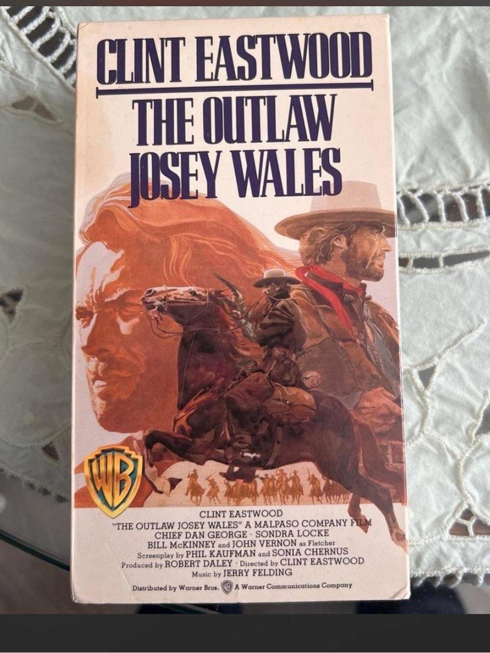 Warner Bros. VHS Back Cover — Cream and Purple Accents